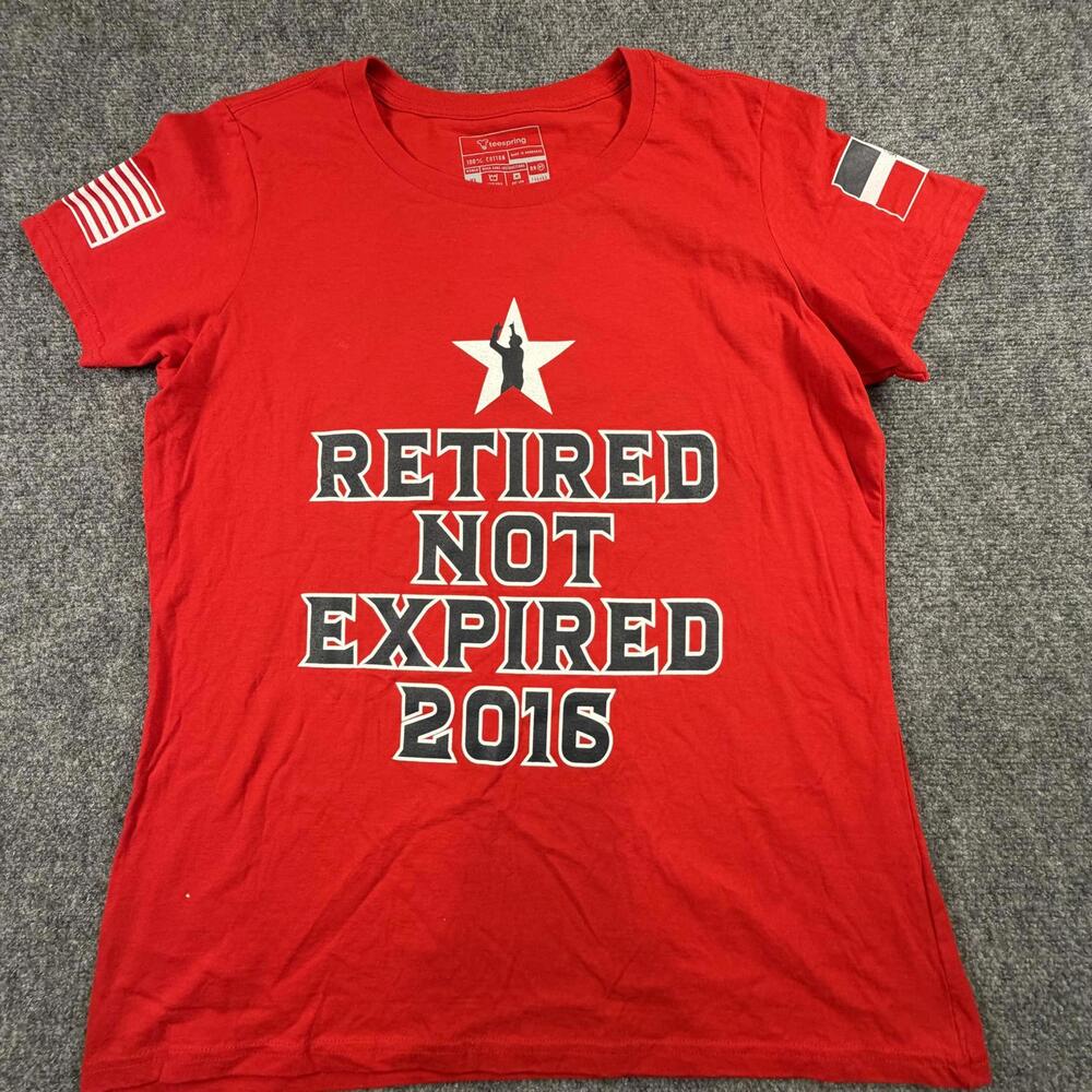 Red Women's 'Retired‎ Not Expired 2016' T-Shirt XL #1075